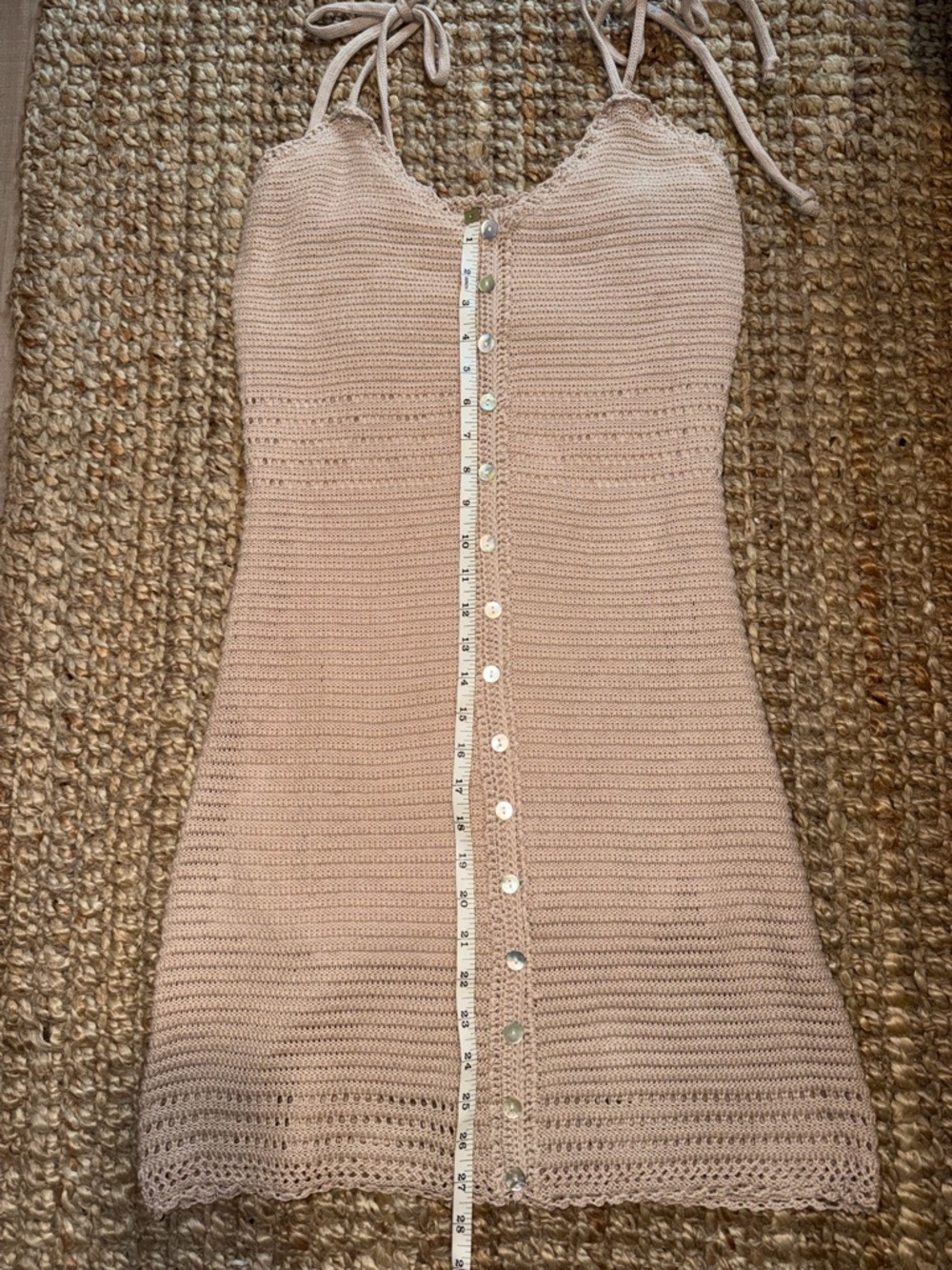 Olive & Oak Crochet Button-Front Mini Dress - Picture 3 of 4